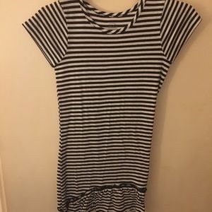 Girls Black & White Striped Dress Size 7/8